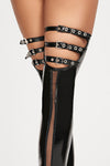 Elegante Strümpfe mit Schnallen und Tüll-Einsatz | 7Heaven