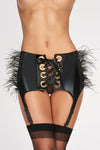 Eleganter Strumpfhaltergürtel mit Tüll und Federn | 7Heaven