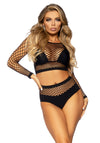 Verführerisches Netz-Top & High Waist Panty Set | Leg Avenue