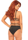 Schwarz goldenes funkelndes Lurex Dessous Set mit aufregenden Käfig Trägern von Leg Avenue – Ansicht 3