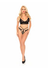 Schwarzes atemberaubendes Dessous Set mit herzförmiger Spitze von Leg Avenue – Ansicht 7