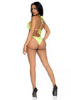 Limettengrünes ultra sexy Bikini Set mit verspielten Rüschen von Leg Avenue – Ansicht 3