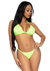 Limettengrünes ultra sexy Bikini Set mit verspielten Rüschen von Leg Avenue – Ansicht 5
