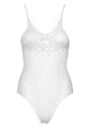 Weißer hauchzarter nahtloser Spitzenbodysuit mit tiefem Riemenrücken von Leg Avenue – Ansicht 6