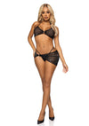 Schwarzes funkelndes Lingerie Set mit Strass und Ringdetails von Leg Avenue – Ansicht 4