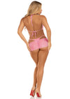 Rosa ultra flirty Bikini Dessous Set mit glitzerndem Sarong von Leg Avenue – Ansicht 3