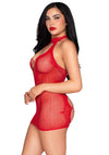 Rotes aufregendes Halter-Minikleid mit koketten Herzchen-Details und Schnüroptik von Leg Avenue – Ansicht 8