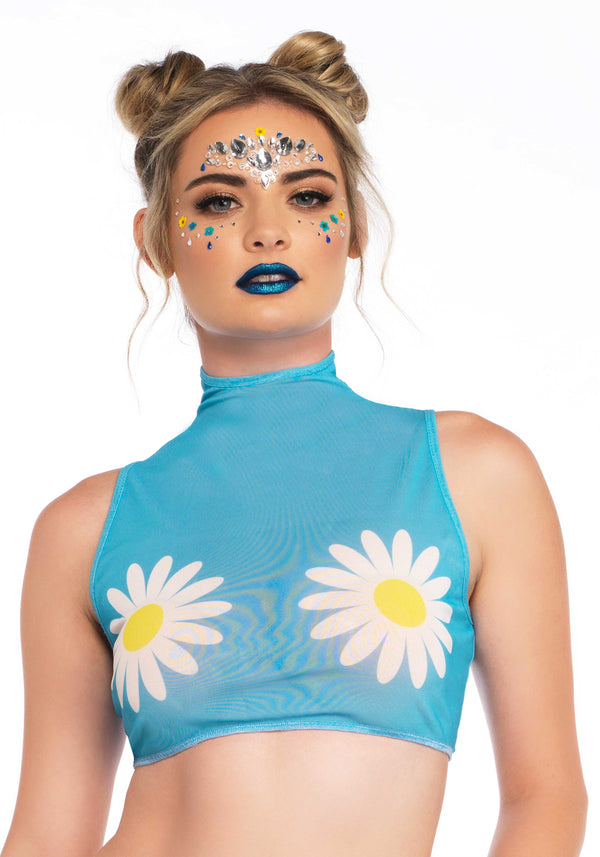 Gänseblümchen-Netz-Crop-Top | Leg Avenue