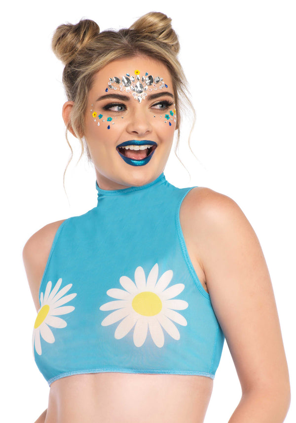 Gänseblümchen-Netz-Crop-Top | Leg Avenue