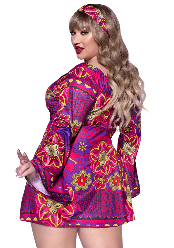 Flower Power Hippie-Kleid - Queen Size | Leg Avenue