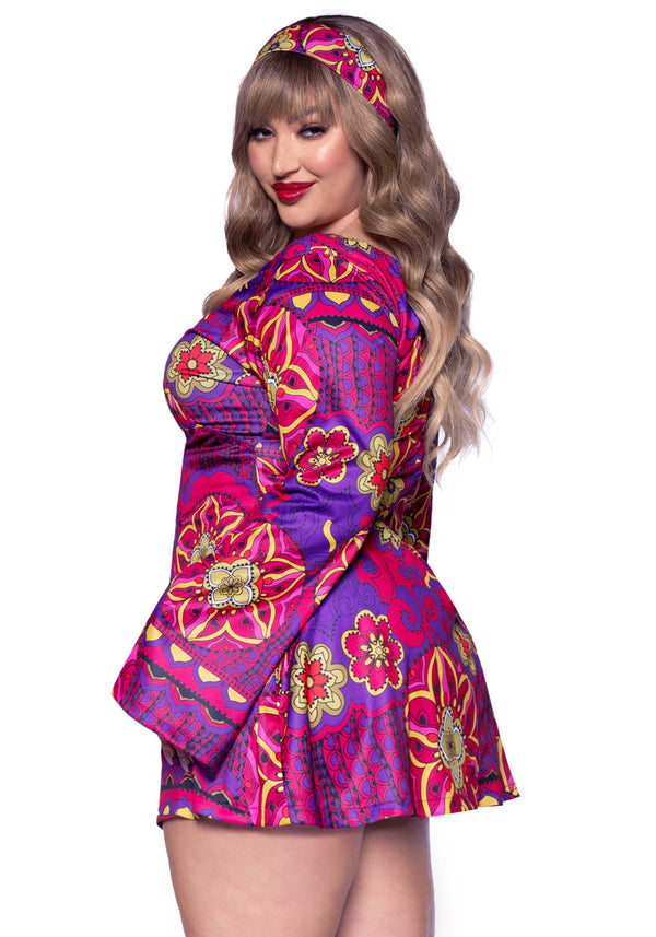 Flower Power Hippie-Kleid - Queen Size | Leg Avenue