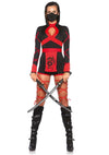 Schwarz rotes mörderisch sexy Kostüm Set mit aufregenden Cut Outs von Leg Avenue – Ansicht 2