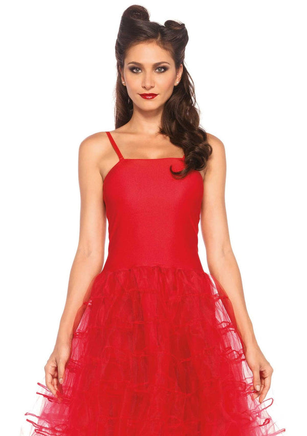 Rotes sündiges Rockabilly Swingkleid mit voluminösem Tüllrock von Leg Avenue – Ansicht 2