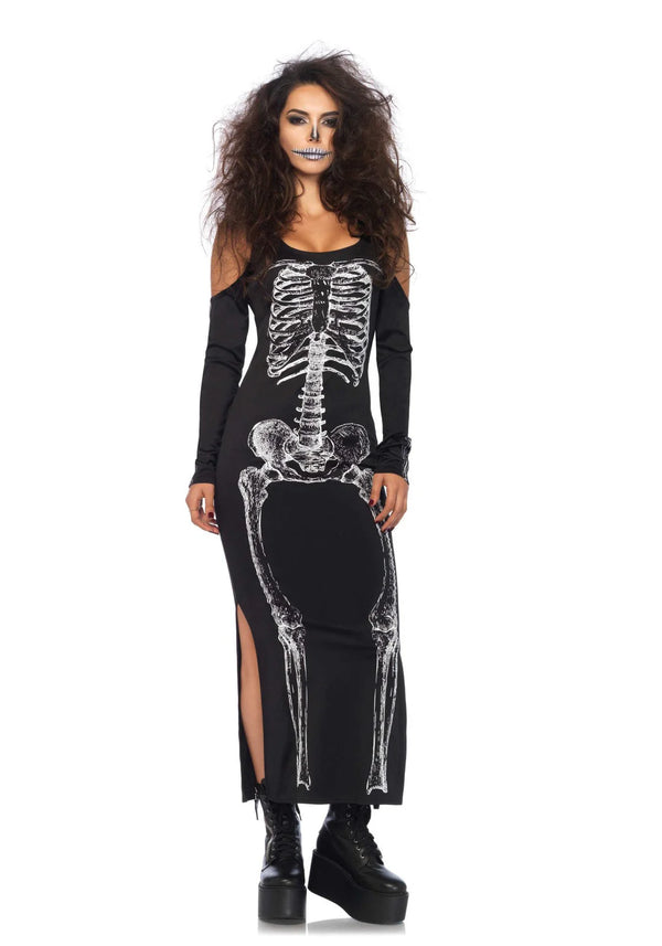 Kostüm - Skelettkleid mit Seitenschlitz | Leg Avenue