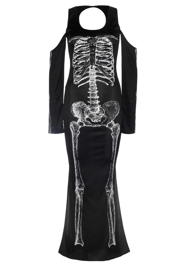 Kostüm - Skelettkleid mit Seitenschlitz | Leg Avenue
