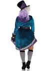 Mehrfarbiges atemberaubendes Samtkleid im extravaganten Mad Hatter Design von Leg Avenue – Ansicht 2