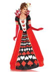 Mehrfarbiges imperiales Deluxe Ballkleid mit hohem Spitzenkragen und majestätischer Königinnenkrone von Leg Avenue