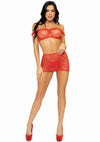 Rotes exklusives schulterfreies Outfit mit romantischen Herz Applikationen von Leg Avenue – Ansicht 10
