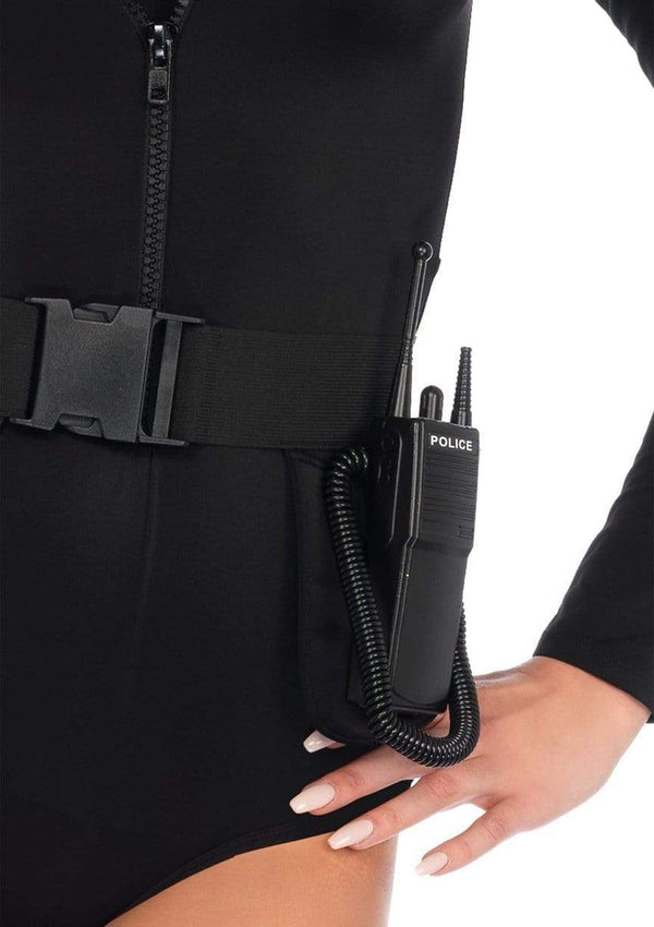 Schwarze aufreizende SWAT Polizeiuniform mit tiefem Reißverschluss von Leg Avenue – Ansicht 9