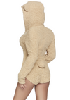 Beige kuscheliger Onesie Romper mit frechen Hasenohren von Leg Avenue – Ansicht 4
