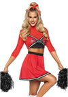 Rotes sportliches Cheerleader Kostüm Set mit Crop Top von Leg Avenue