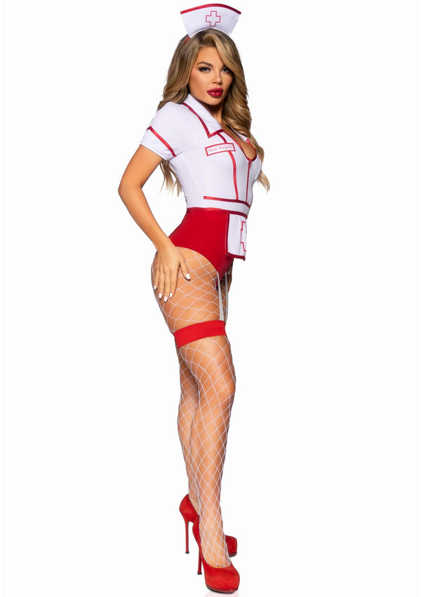 Rotes charmantes Krankenschwester Kostüm für festliche Anlässe von Leg Avenue – Ansicht 7
