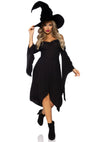 Schwarzes mysteriöses Boho Kleid mit eleganten kalten Schultern von Leg Avenue – Ansicht 6