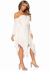 Weißes verführerisches Boho Kleid mit Gaze Ärmeln von Leg Avenue – Ansicht 3