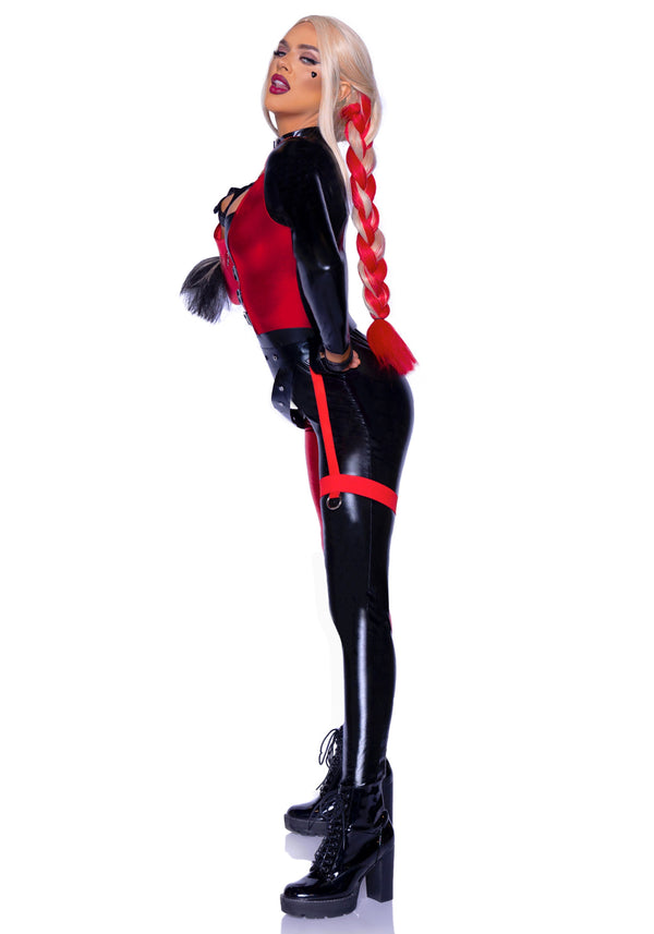 Kostüm- Super-Schurkin Rot- Schwarz| Leg Avenue