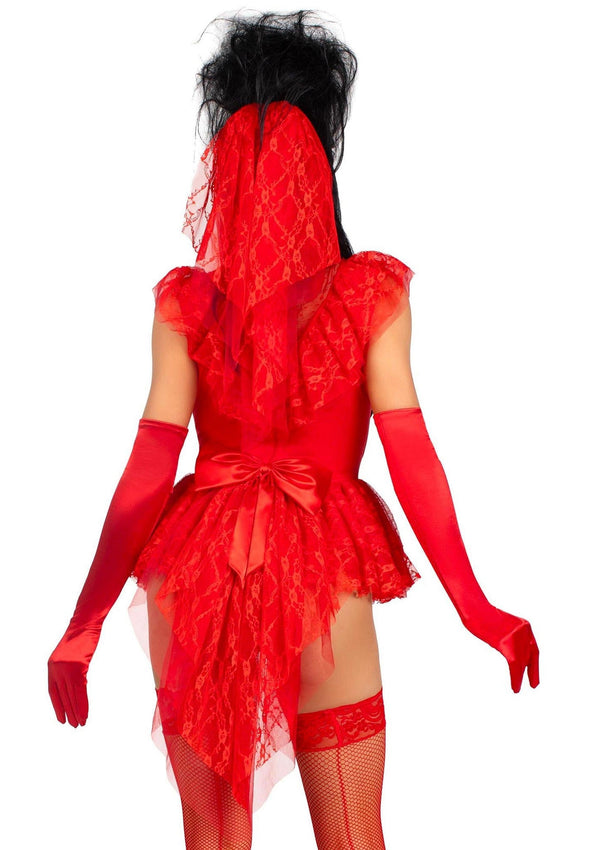 Rotes atemberaubendes Gothic Braut Kostüm für sündige Nächte von Leg Avenue