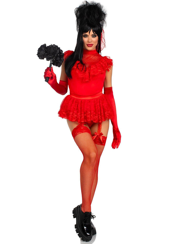Rotes atemberaubendes Gothic Braut Kostüm für sündige Nächte von Leg Avenue – Ansicht 3