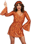 Mehrfarbiges aufregendes Retro Kleid im glamourösen Epochen Look von Leg Avenue