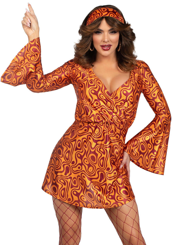 Mehrfarbiges aufregendes Retro Kleid im glamourösen Epochen Look von Leg Avenue