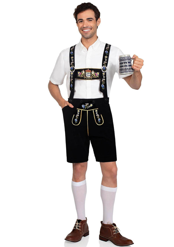 Schwarzes traditionelles Oktoberfest Kostüm für modebewusste Herren von Leg Avenue – Ansicht 3