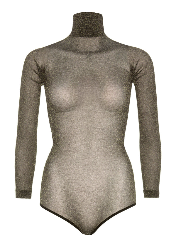 Lurex Glitzerbody mit Rollkragen mit Druckknopfschritt | Leg Avenue