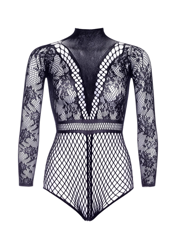 Langarm Fishnet Body mit Klick-Verschluss von Leg Avenue – Ansicht 5