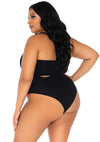 Eleganter blickdichter zweiteiliger Body mit Strapsen von Leg Avenue – Ansicht 2