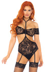 Verspieltes Bandeau Top und Strumpfhalter Set | Leg Avenue