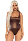 Bronzefarbener metallisch schimmernder Body mit quadratischem Ausschnitt von Leg Avenue – Ansicht 4