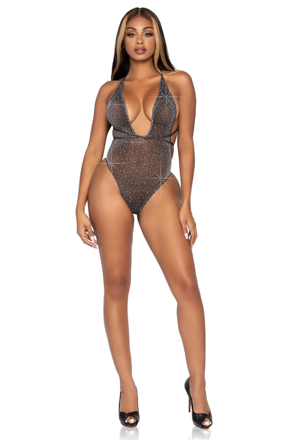 Teddy mit Wickelträgern und Glitzer | Leg Avenue