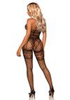 Schwarzer sinnlicher Bodystocking mit aufregend offenem Schritt von Leg Avenue – Ansicht 4