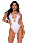 Weißer moderner Neckholder Body mit markanten Cut-Out Details von Leg Avenue
