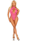 Neonpinker eleganter Lingerie Body mit stilvoller figurbetonter Passform von Leg Avenue – Ansicht 4