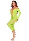 Neongrünes verführerisches Bodystocking mit aufregendem Schlangenmuster von Leg Avenue – Ansicht 4