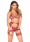 Bra and Panty Sets Schuhe Rot Netz von Leg Avenue