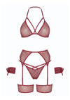 Bra and Panty Sets Schuhe Rot Netz von Leg Avenue – Ansicht 11