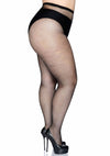 Schwarze gewagte Netzstrumpfhose mit figurbetonter Passform Technologie von Leg Avenue – Ansicht 4