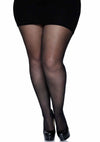 Schwarze verführerische transparente Strumpfhose mit klassischer Rückennaht von Leg Avenue – Ansicht 6