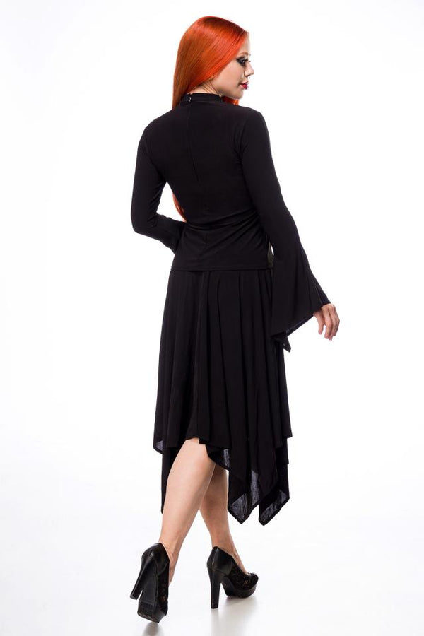Elegantes Spitzenkleid mit Trompetenärmeln - Feminine Silhouette | Ocultica