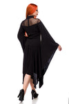 Elegantes Kleid mit Trompetärmeln und Spitzeneinsatz | Ocultica